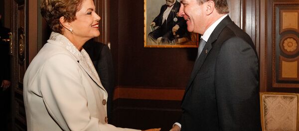 Presidenta Dilma Rousseff durante encontro com o primeiro-ministro da Suécia, Stefan Löfven - Sputnik Brasil