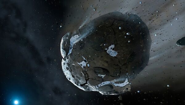 Imagem dum asteroide de pedra e gelo criada por um artista - Sputnik Brasil