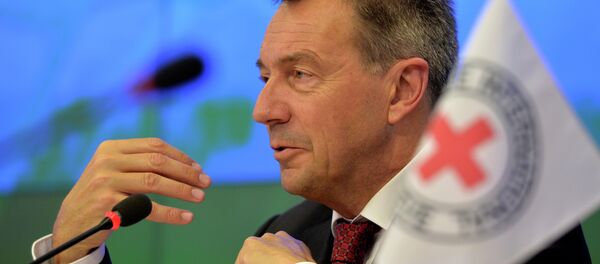 Presidente do Comitê Internacional da Cruz Vermelha, Peter Maurer, durante entrevista coletiva em Moscou Presidente do Comitê Internacional da Cruz Vermelha, Peter Maurer, durante entrevista coletiva em Moscou - Sputnik Brasil