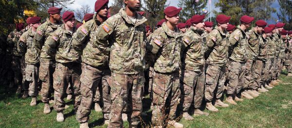 Militares norte-americanos chegaram à Ucrânia para participar dos exercícios americano-ucranianos Fearless Guardian 2015, 20 de abril de 2015 - Sputnik Brasil