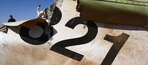 Destroços do A321 russo caido no Egito Destroços do A321 russo caido no Egito - Sputnik Brasil