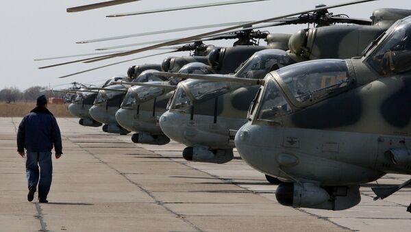 Mi-24 helicopters. File photo - Sputnik Brasil
