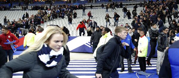 Público invade o gramado do Stade de França após o término do amistoso entre França e Alemanha Público invade o gramado do Stade de França após o término do amistoso entre França e Alemanha - Sputnik Brasil
