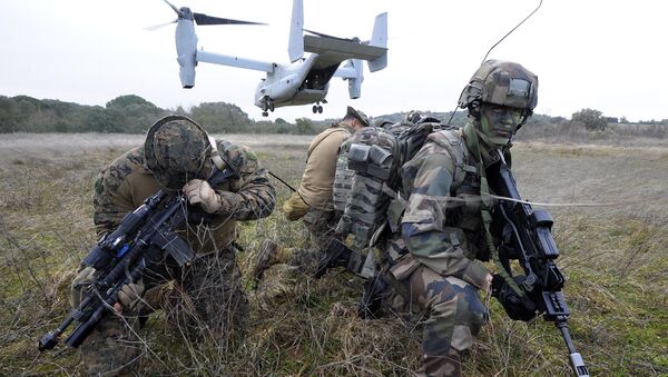 Soldados norte-americanos durante exercícios franco-americanos no sul da França - Sputnik Brasil