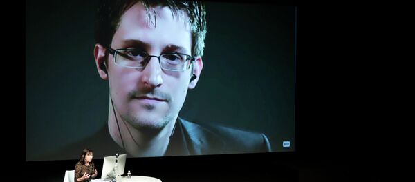 Imagem de Edward Snowden durante uma videoconferência - Sputnik Brasil