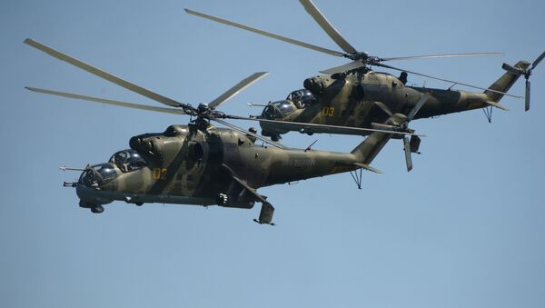 Helicópteros de combate Mi-24 - Sputnik Brasil