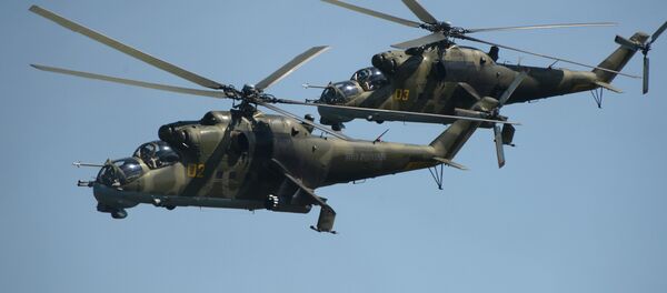 Russian Mi-24 helicopters - Sputnik Brasil