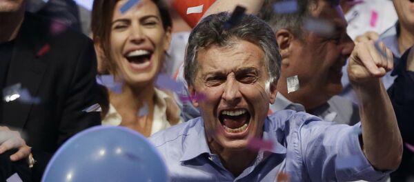 Maurício Macri comemora a vitória nas eleições presidenciais argentinas. - Sputnik Brasil