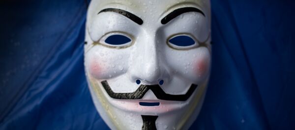 Máscara de Guy Fawkes, símbolo do grupo de hackers Anonymous - Sputnik Brasil