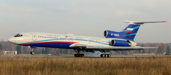 Avião russo Tu-154M-LK-1 que realizará voos de vigilância no ámbito do Tratado de Céus Abertos - Sputnik Brasil