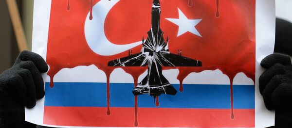 Participante do protesto contra as ações turcas em frente da embaixada russa em Moscou empunha o cartaz com a inscrição Náo vou à Turquia - Sputnik Brasil