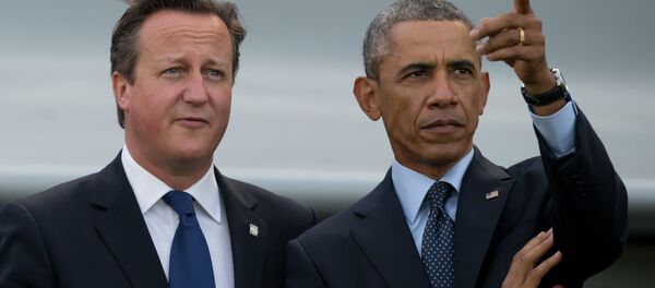 Presidente dos EUA, Barack Obama e o primeiro-ministro britânico David Cameron - Sputnik Brasil