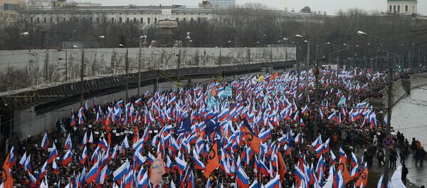 Marcha fúnebre em memória do político de oposição Nemtsov - Sputnik Brasil