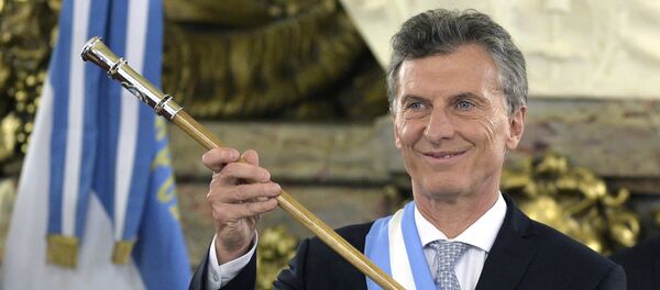 Presidente da Argentina, Mauricio Macri, na cerimônia de inauguração de seu mandato na Casa Rosada, 10 de dezembro de 2015 - Sputnik Brasil