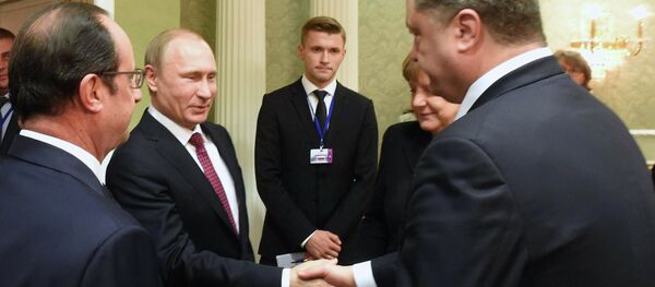 Líderes do quarteto de Normandia se encontram em Minsk Líderes do quarteto de Normandia se encontram em Minsk - Sputnik Brasil