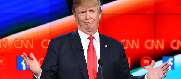 Candidato republicano à Presidência dos EUA, Donald Trump, durante o debate presidencial republicano organizado pela CNN, no The Venetian, em Las Vegas, Nevada. 15 de dezembro. Candidato republicano à Presidência dos EUA, Donald Trump, durante o debate presidencial republicano organizado pela CNN, no The Venetian, em Las Vegas, Nevada. 15 de dezembro. - Sputnik Brasil