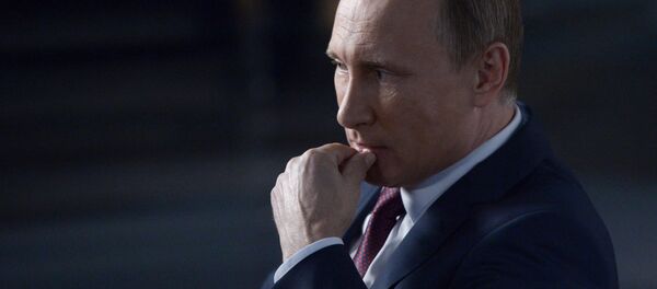 O presidente russo, Vladimir Putin dá entrevista à Rossiya 1, Vladimir Solovyov - Sputnik Brasil