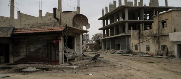 Aeródromo militar de Marj al-Sultan retomado pelo Exército sírio no sudeste de Damasco, Síria, 19 de dezembro de 2015 - Sputnik Brasil