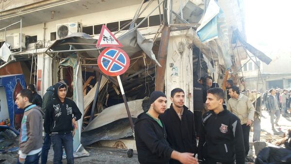 Local do atentado no centro de Homs, Síria, 28 de dezembro de 2015 - Sputnik Brasil
