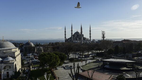 Praça Sultanahmet, vazia depois do atentado, Istambul, Turquia, 12 de janeiro de 2016 - Sputnik Brasil