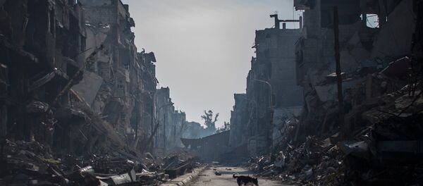 Um bairro de Damasco em ruinas - Sputnik Brasil