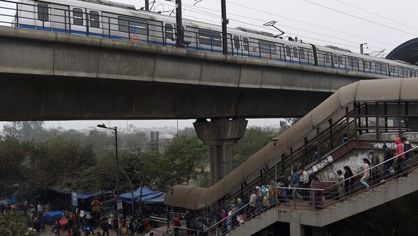 Uma estação de metrô em Nova Delhi em 15 de janeiro - Sputnik Brasil