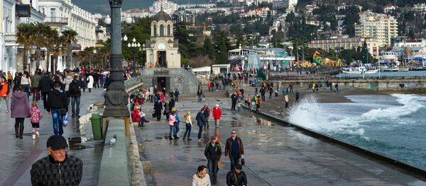 Orla de Yalta em janeiro, Crimeia - Sputnik Brasil
