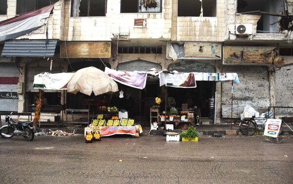 Loja de frutas e legumes em uma das ruas da cidade de Homs, Síria, 26 de janeiro de 2016 - Sputnik Brasil