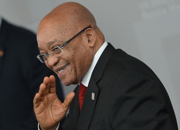 O presidente da África do Sul, Jacob Zuma, durante um encontro no âmbito da cúpula dos BRICS, em Ufá - Sputnik Brasil