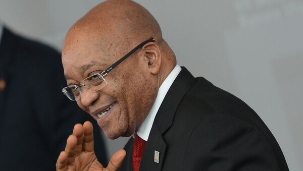 O presidente da África do Sul, Jacob Zuma, durante um encontro no âmbito da cúpula dos BRICS, em Ufá - Sputnik Brasil