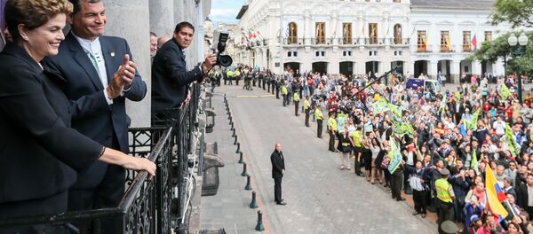 Presidenta Dilma Rousseff durante encontro com o senhor Rafael Correa, Presidente da República do Equador - Sputnik Brasil