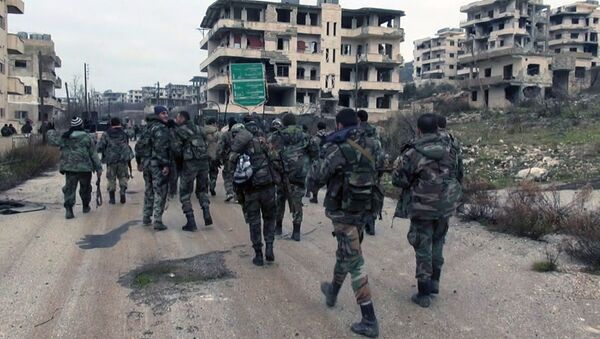Militares sírios na província de Latakia - Sputnik Brasil