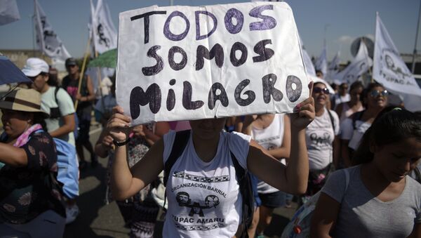 Manifestação em Buenos Aires pela libertação de Milagro Sala - Sputnik Brasil