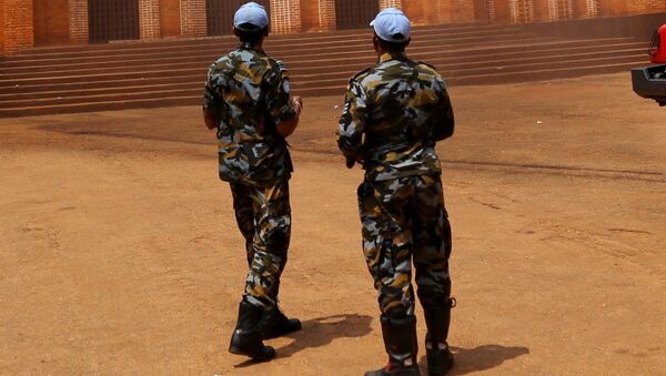 Soldados da Missão de Estabilização Integrada Multidimensional da ONU (MINUSCA) na República Centro-Africana - Sputnik Brasil