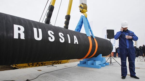 Peça de gasoduto da Rússia - Sputnik Brasil