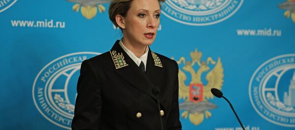 Maria Zakharova, representante oficial do Ministério das Relações Exteriores russo, durante a entrevista coletiva semanal em Moscou, 10 de fevereiro de 2016 - Sputnik Brasil