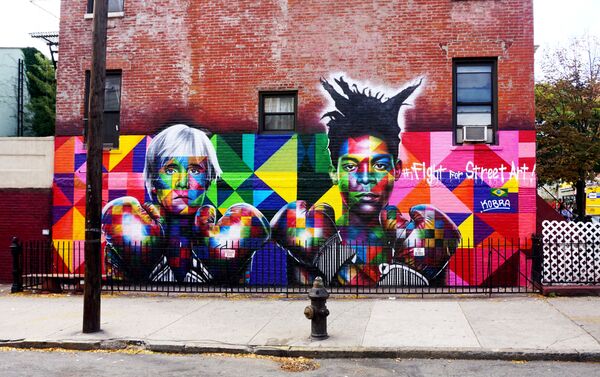 Andy Warhol e Jean-Michel Basquiat, por Eduardo Kobra, Nova Iorque, EUA - Sputnik Brasil