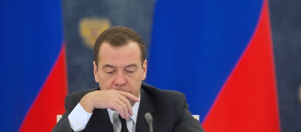 Dmitry Medvedev em 11 de fevereiro, durante a reunião de trabalho do Gabinete de ministros - Sputnik Brasil