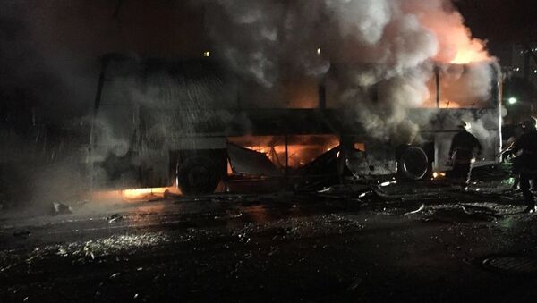 Explosão na capital da Turquia, Ancara, 17 de fevereiro. - Sputnik Brasil