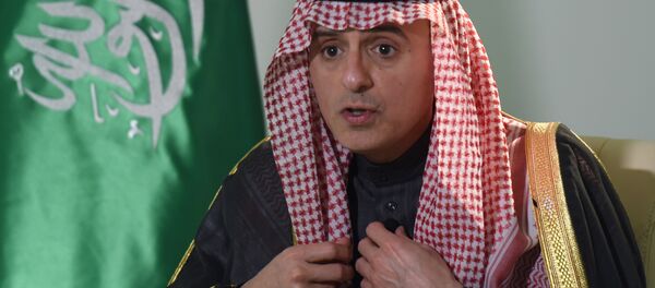 O chanceler saudita, Adel al-Jubeir, foi filmado durante a entrevista que concedeu à agÊncia AFP em 16 de fevereiro de 2016 - Sputnik Brasil