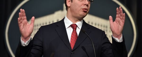 Em 20 de fevereiro, Aleksandar Vucic fez deu uma coletiva de imprensa após a morte de dois funcionários da embaixada sérvia na Líbia no resultado de um ataque aéreo realizado pelos EUA - Sputnik Brasil