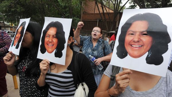 Ativistas protestam contra o assassinato de Berta Cáceres em Honduras - Sputnik Brasil