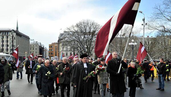 Comemoração do Dia dos Legionários em Riga, 16 de março de 2014 - Sputnik Brasil