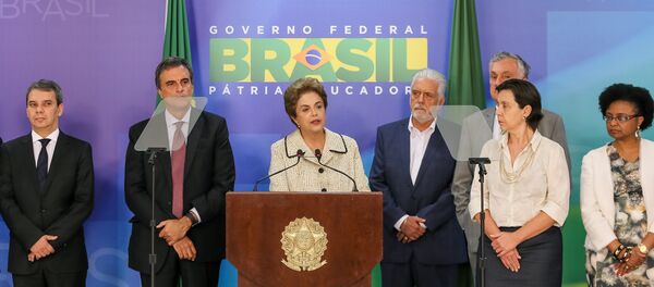 Presidenta Dilma Rousseff durante pronunciamento no Palácio do Planalto nesta sexta-feira, 4 de março - Sputnik Brasil