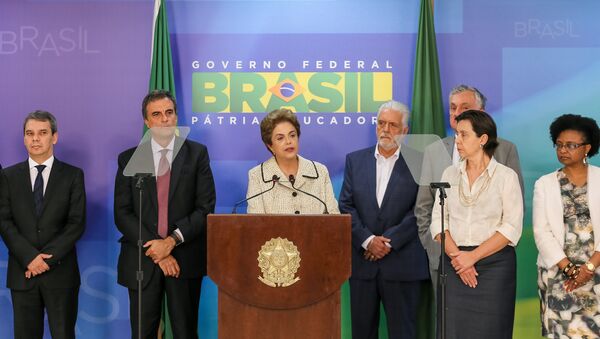 Presidenta Dilma Rousseff durante pronunciamento no Palácio do Planalto nesta sexta-feira, 4 de março - Sputnik Brasil