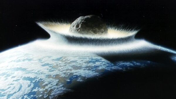 A impressão dum artista do asteróide que matou os dinossauros - Sputnik Brasil