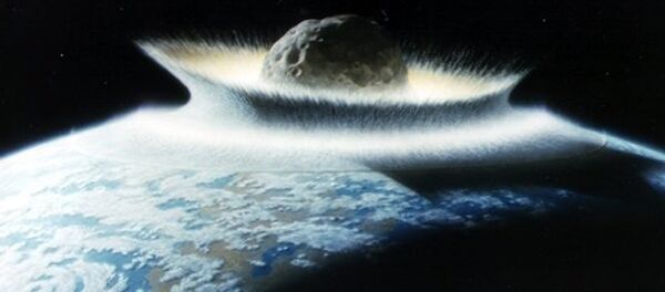 A impressão dum artista do asteróide que matou os dinossauros - Sputnik Brasil