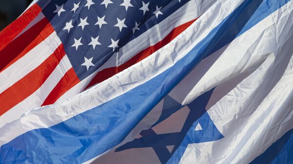 Bandeiras de Israel e dos EUA - Sputnik Brasil