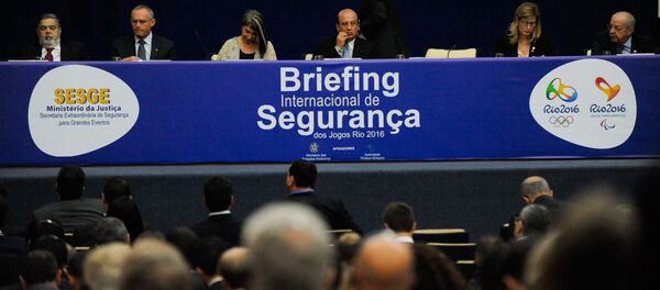 A secretaria Extraordinária de Segurança para Grandes Eventos do Ministério da Justiça (SESGE/MJ), apresenta o planejamento de segurança dos Jogos Rio 2016. 25/11/2015 A secretaria Extraordinária de Segurança para Grandes Eventos do Ministério da Justiça (SESGE/MJ), apresenta o planejamento de segurança dos Jogos Rio 2016. 25/11/2015 - Sputnik Brasil