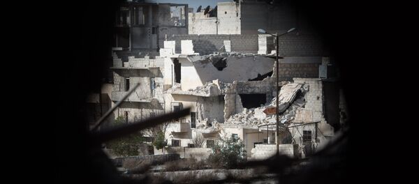 Bairro residencial na cidade síria de Aleppo, Síria, 18 de fevereiro de 2016 - Sputnik Brasil